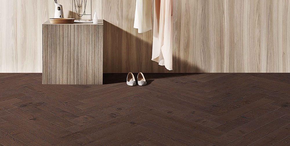 Mikasa Oak Noir Engineered Wooden flooring - Herringbone collection